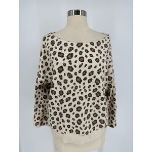 J Crew Animal Print Long Sleeve Sweatshirt